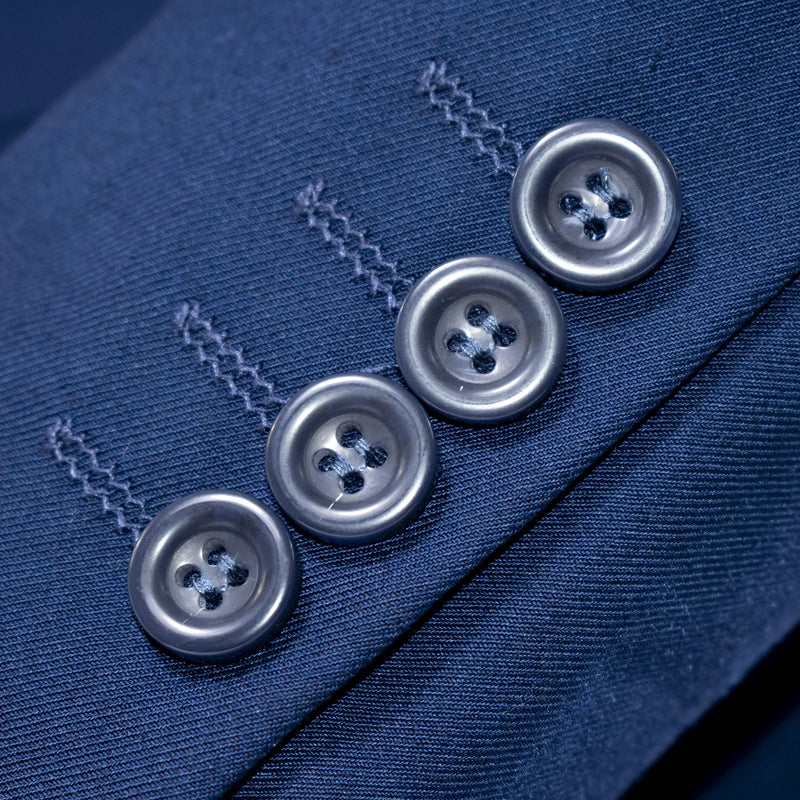 Luther Dark Blue 2-Piece Tailored-Fit Suit - Cuffs