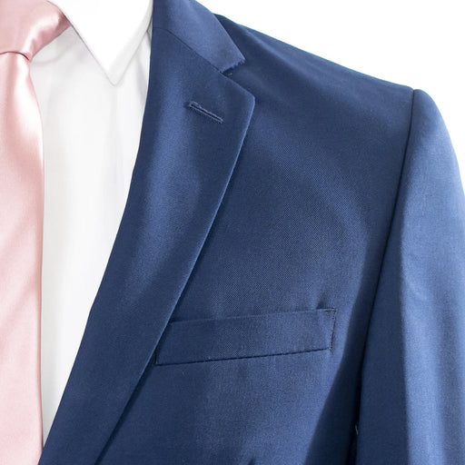 Luther Dark Blue 2-Piece Tailored-Fit Suit - Notch Lapel, Welt Pocket