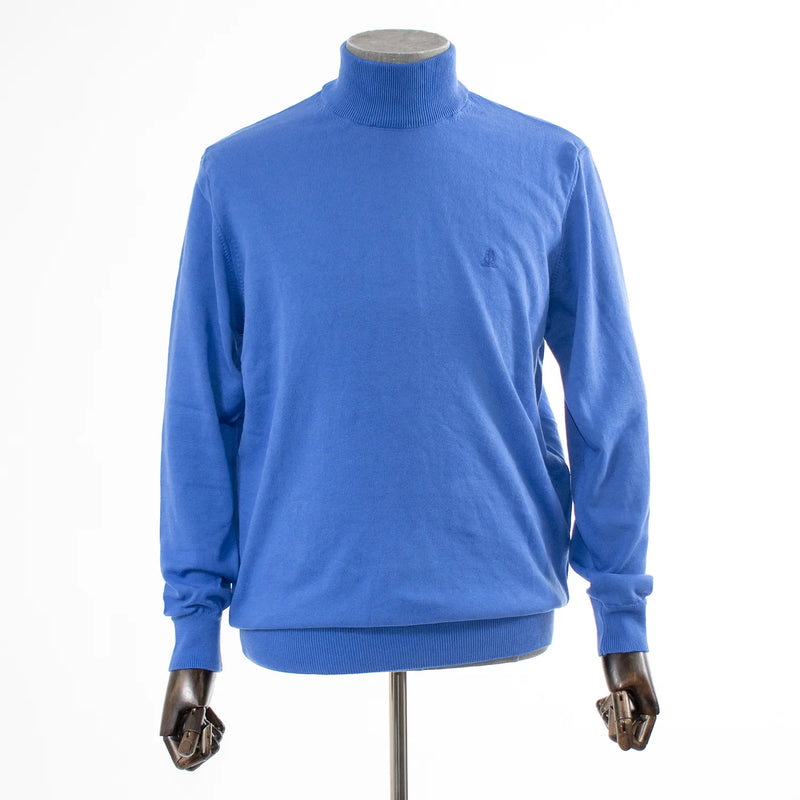 Blue Long Sleeve Mock Turtleneck