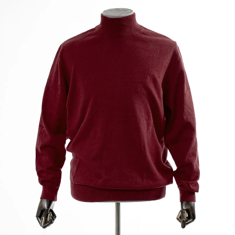 Burgundy Long Sleeve Mock Turtleneck