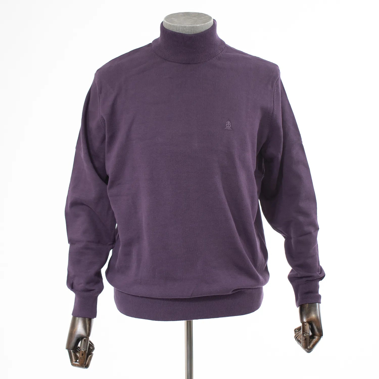 Dark Purple Long Sleeve Mock Turtleneck