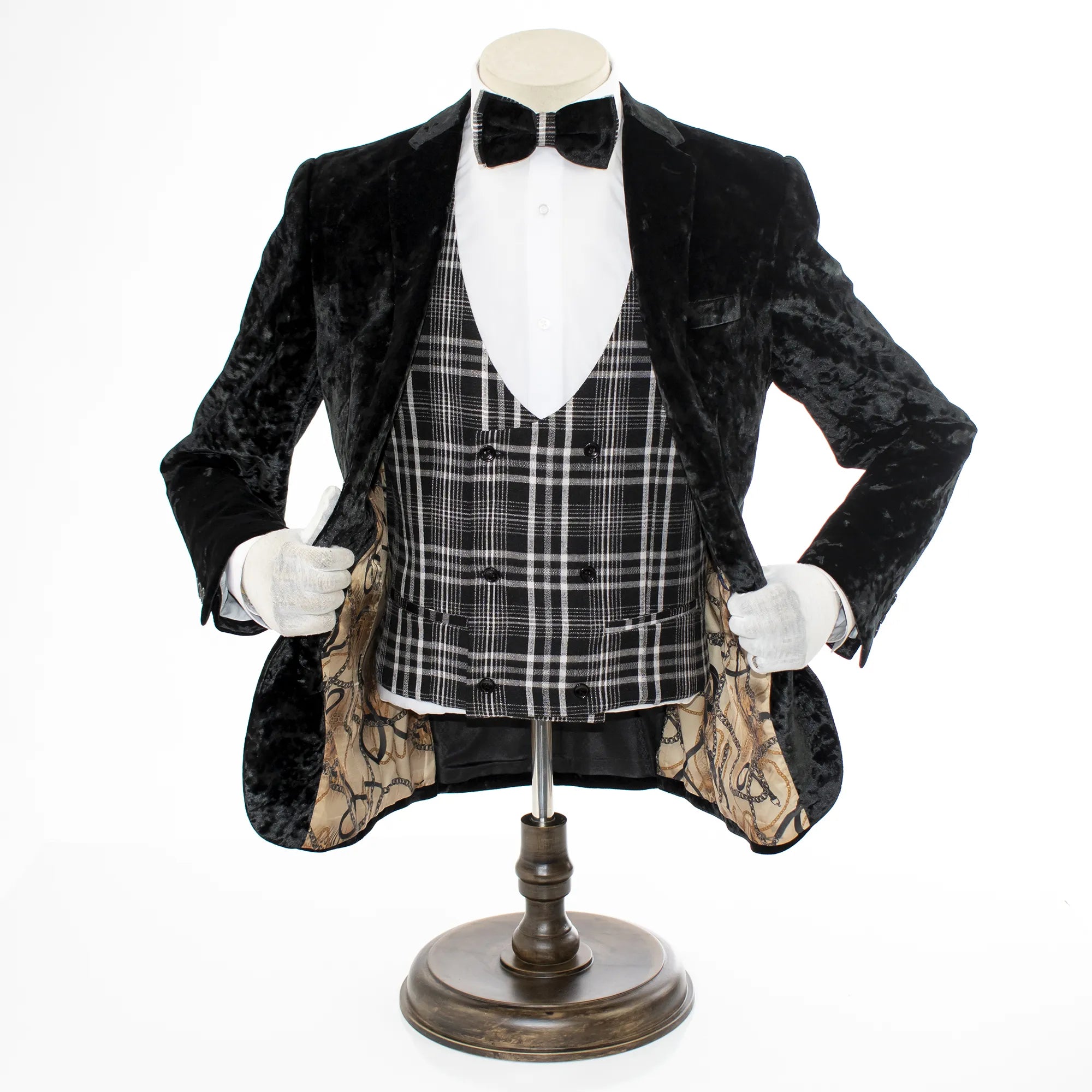 Black Velour 3-Piece Slim-Fit Tuxedo