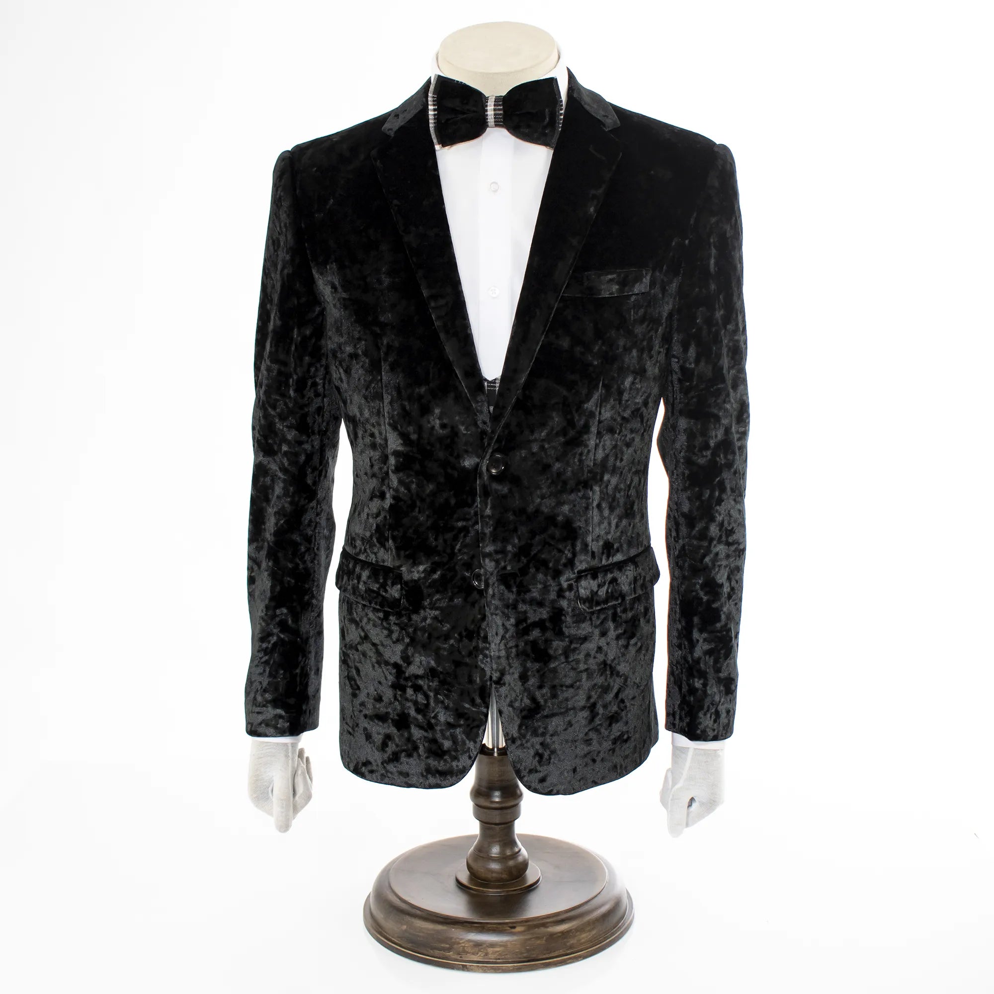 Black Velour 3-Piece Slim-Fit Tuxedo