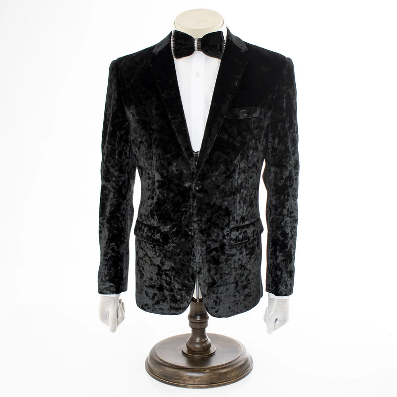Black Velour 3-Piece Slim-Fit Tuxedo
