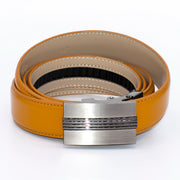 Men's Silver Ridged Rectangle Belt Buckle