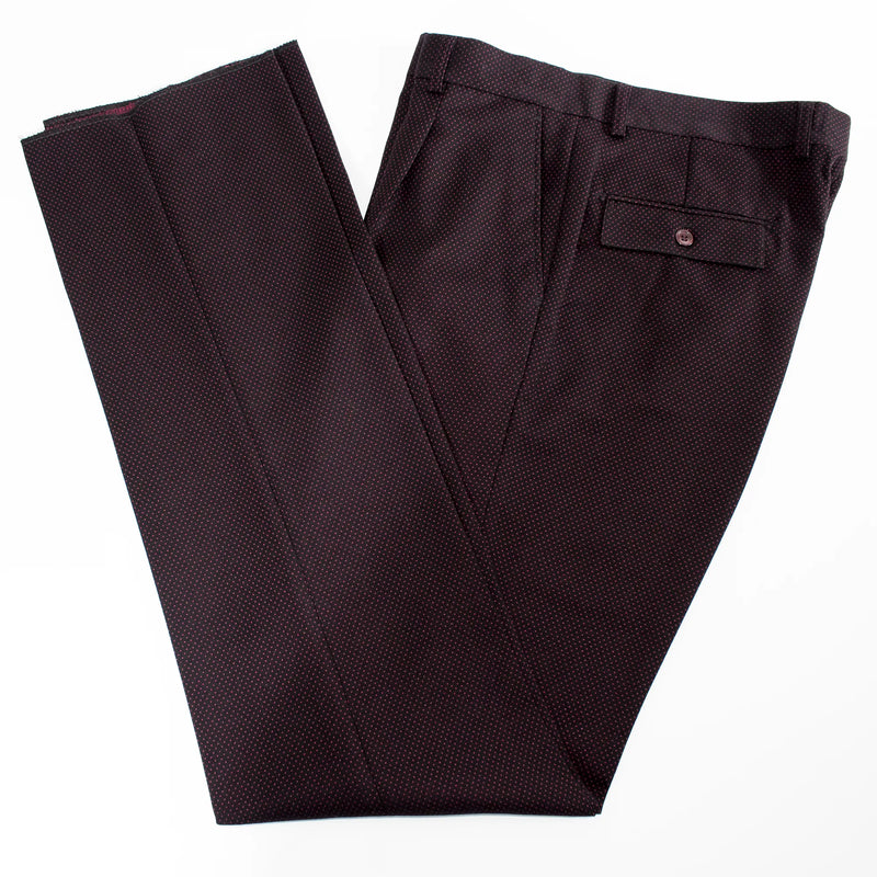 Black With Burgundy Polka Dot 3-Piece Regular-Fit Suit