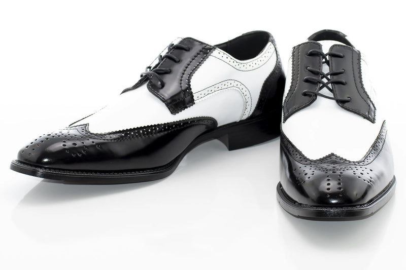 Black And White Wingtip Oxford Dress Shoes