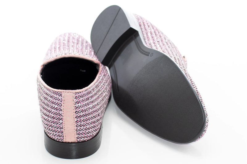 Pink Rhinestone Encrusted Smoking Loafer