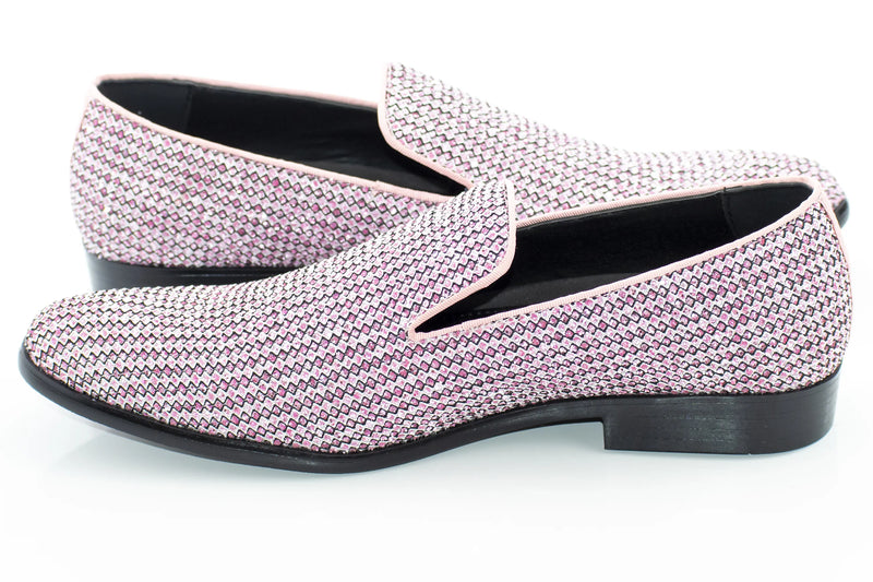 Pink Rhinestone Encrusted Smoking Loafer