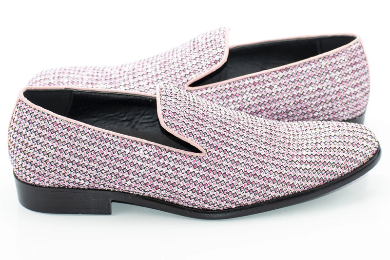 Pink Rhinestone Encrusted Smoking Loafer