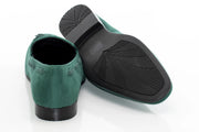 Men's Green Suede Leather Loafer With Tassels