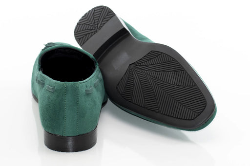 Men's Green Suede Leather Loafer With Tassels