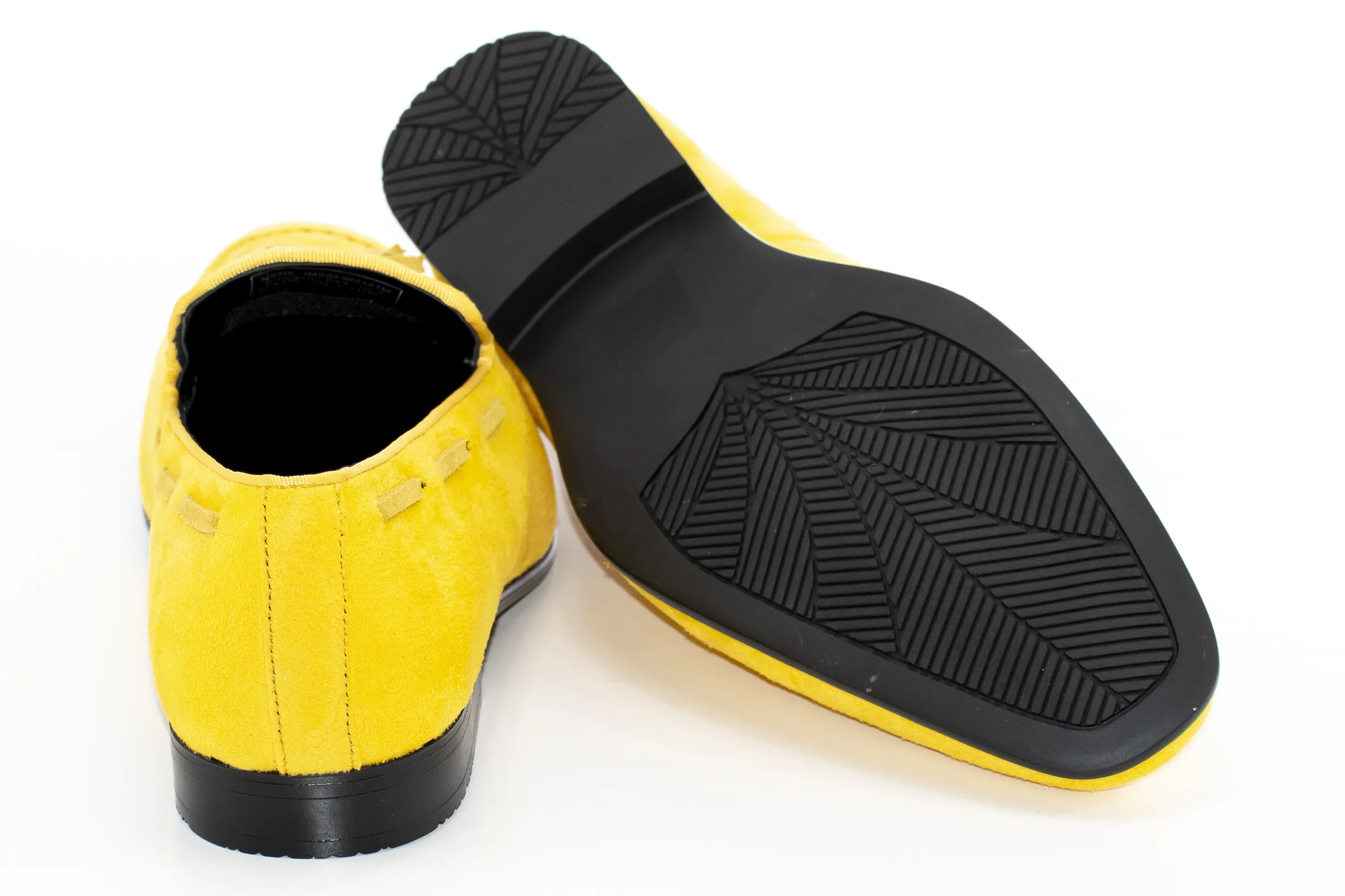 Men's Yellow And Black Suede Leather Dress Loafer