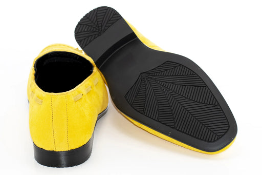 Men's Yellow And Black Suede Leather Dress Loafer