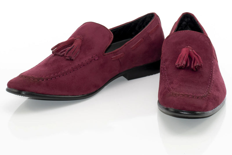 Burgundy Ultrasuede Loafer With Matching Tassels