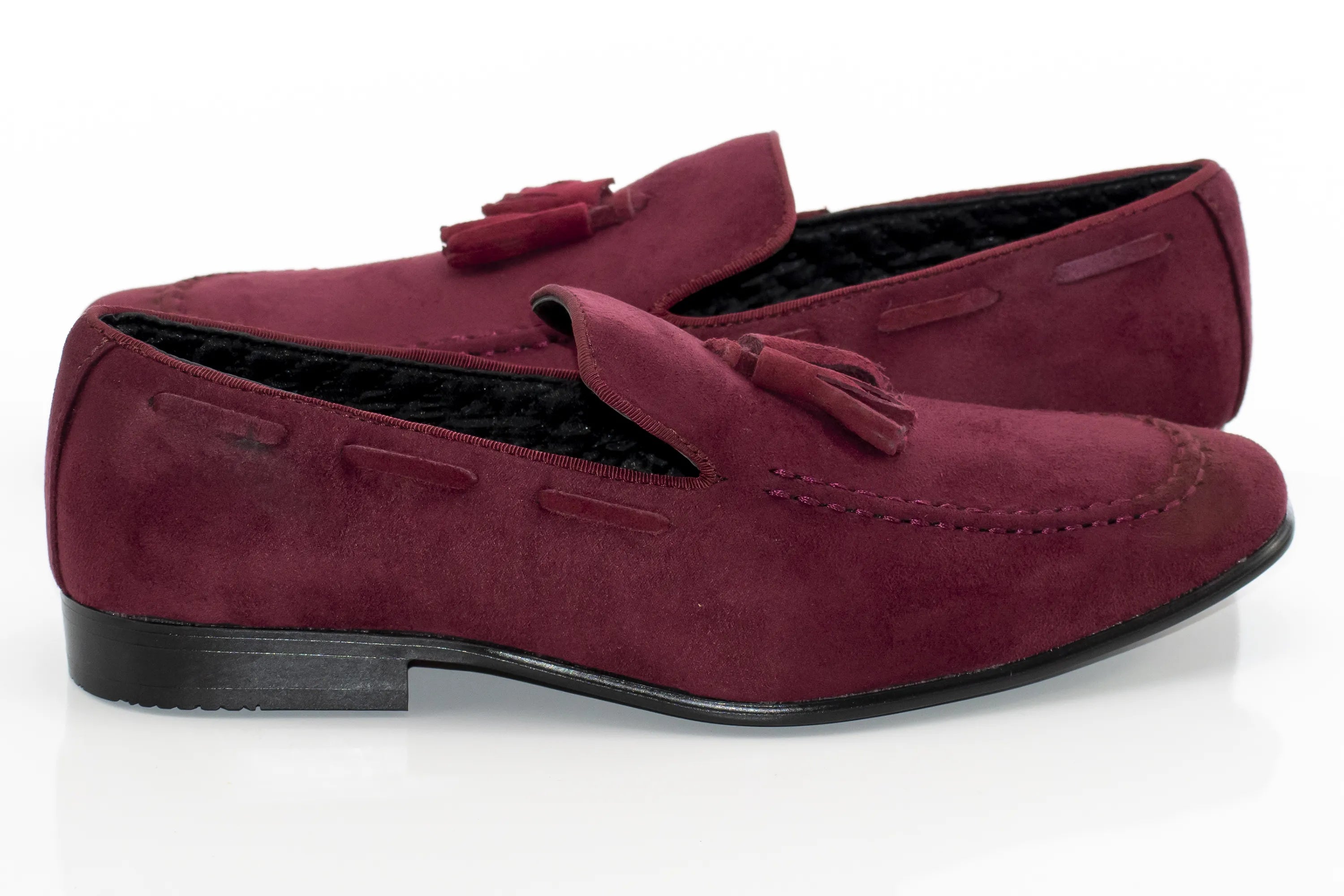 Burgundy Ultrasuede Loafer With Matching Tassels