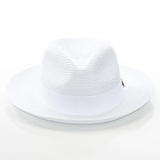 Men's White Straw Snap Brim Fedora