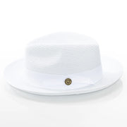Men's White Straw Snap Brim Fedora
