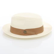 Men's Natural White Straw Snap Brim Fedora