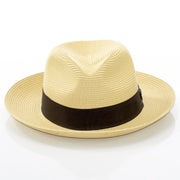 Men's Natural Brown Straw Snap Brim Fedora