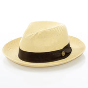Men's Natural Brown Straw Snap Brim Fedora