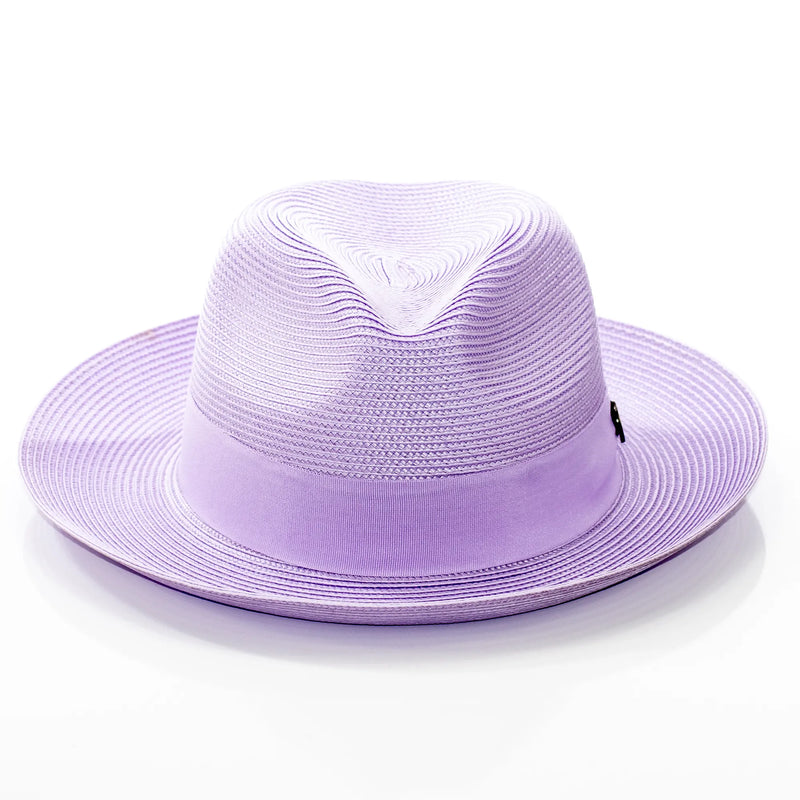 Men's Lavender Straw Snap Brim Fedora