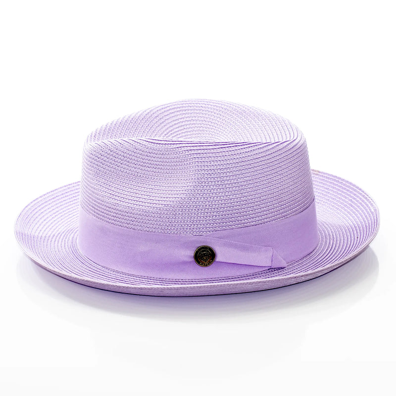 Men's Lavender Straw Snap Brim Fedora