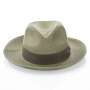 Men's Olive Green Straw Snap Brim Fedora