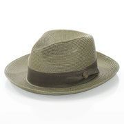 Men's Olive Green Straw Snap Brim Fedora