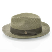 Men's Olive Green Straw Snap Brim Fedora