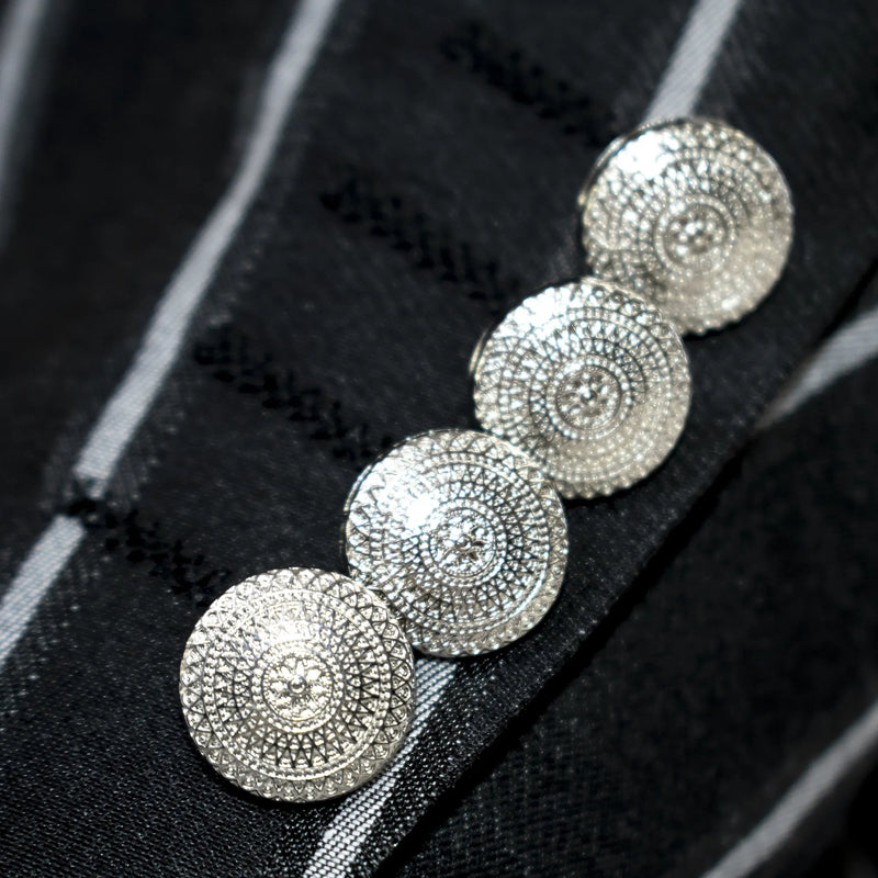 Black Sandwich Striped 3-Piece Modern-Fit Suit