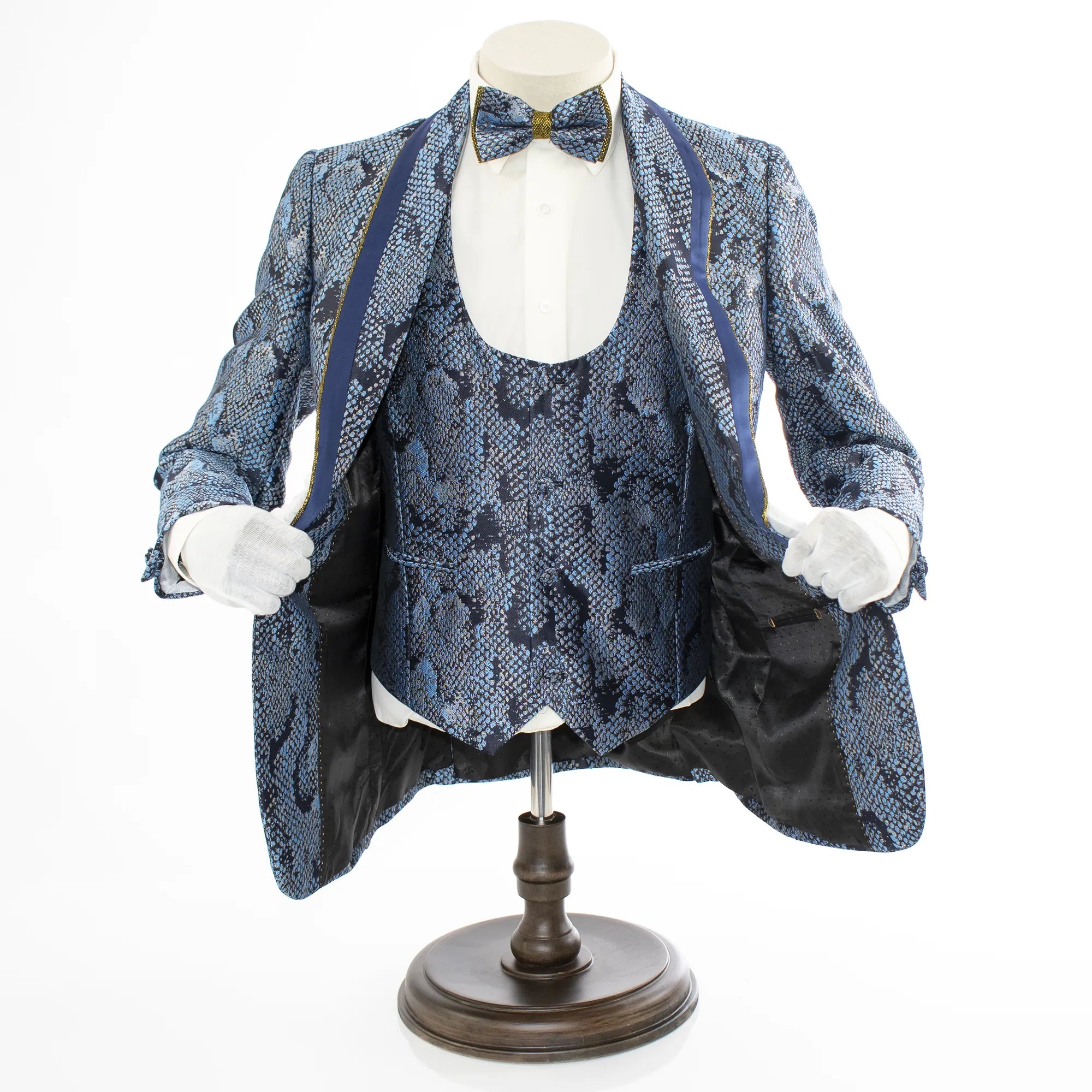 Blue Snakeskin 3-Piece Tailored-Fit Tuxedo