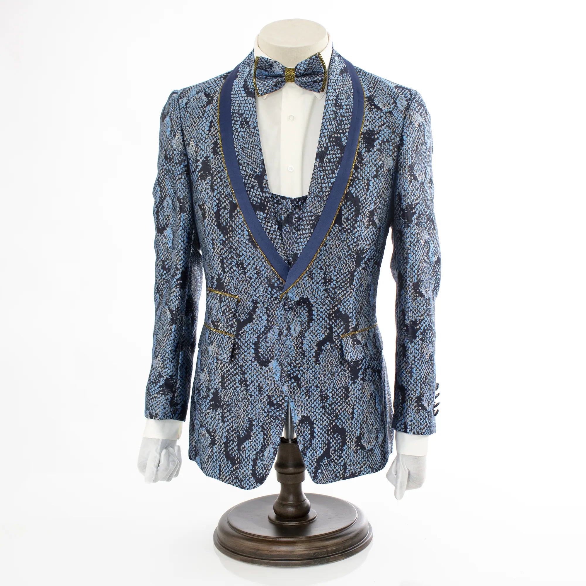 Blue Snakeskin 3-Piece Tailored-Fit Tuxedo