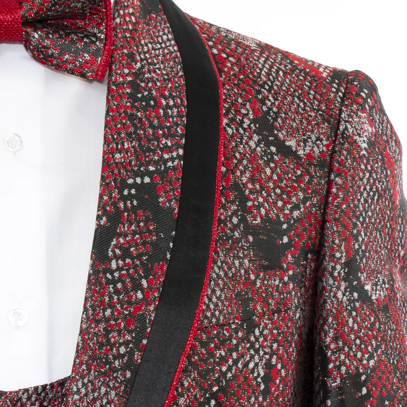 Red Snakeskin 3-Piece Tailored-Fit Tuxedo