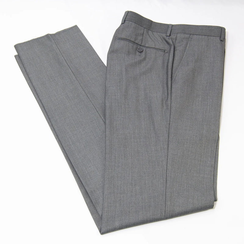 Solid Gray Premium 2-Piece European Big & Tall Suit