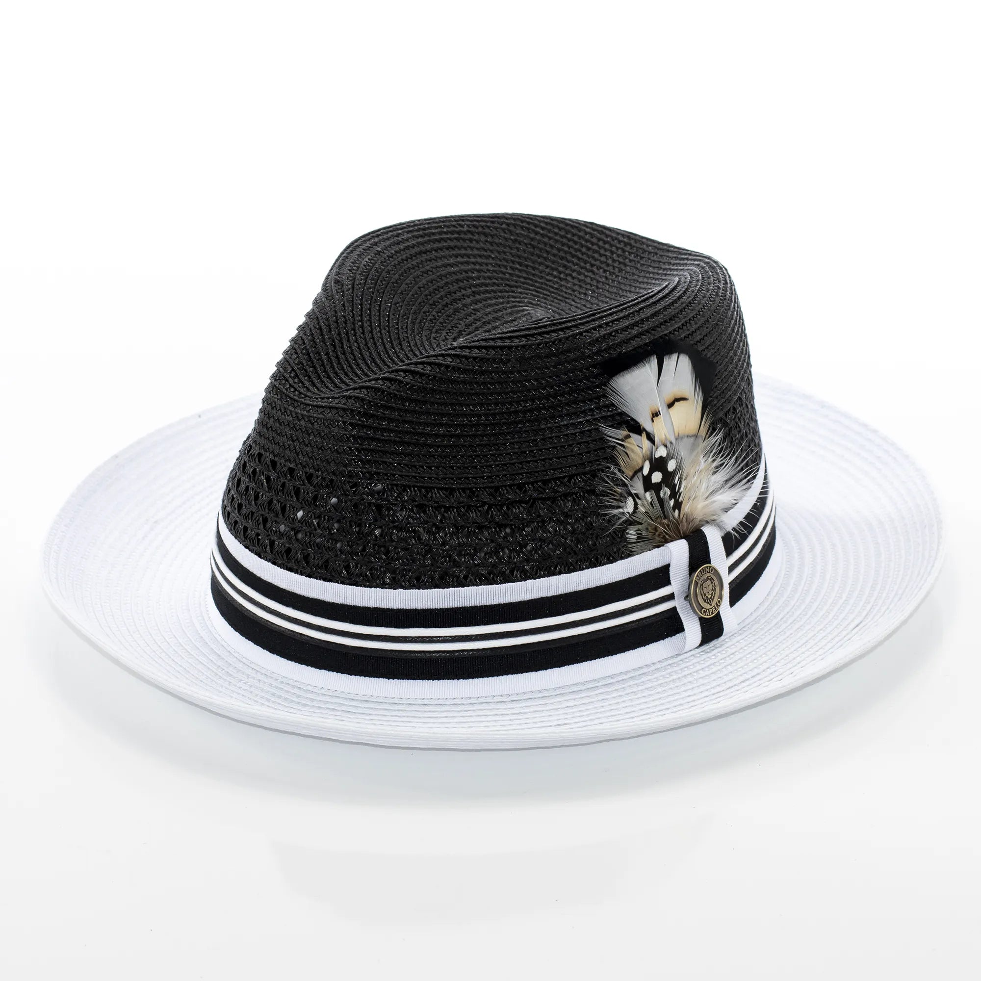 Two-Tone Straw Snap Brim Fedora