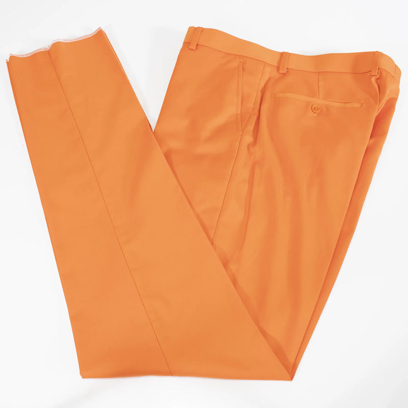 Men's Orange Slim-Fit 3-Piece Suit With Peak Lapels