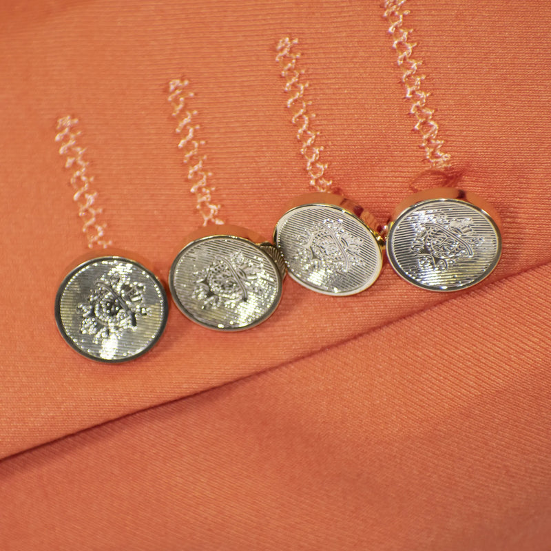 Men's Orange Slim-Fit 3-Piece Suit With Peak Lapels