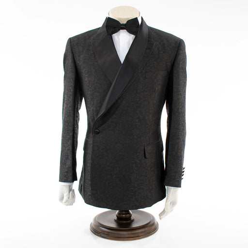 Men's Black Floral 2-Piece Tuxedo With Peak And Shawl Lapel