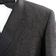 Men's Black Floral 2-Piece Tuxedo With Peak And Shawl Lapel