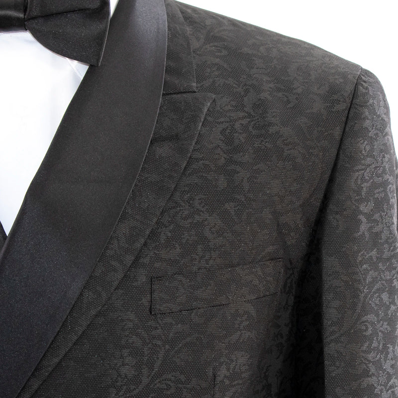 Men's Black Floral 2-Piece Tuxedo With Peak And Shawl Lapel