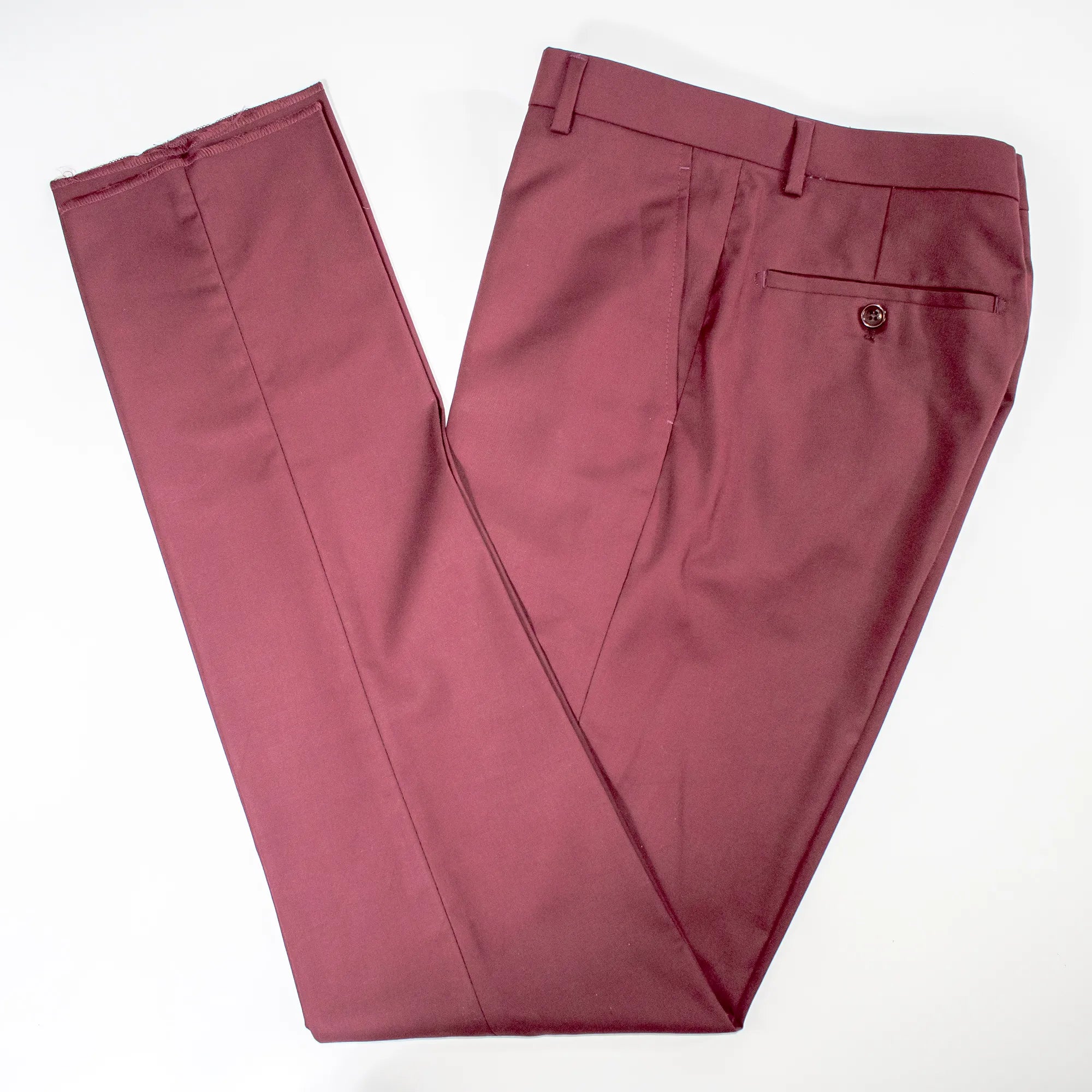 Men's Burgundy Slim-Fit 3-Piece Suit With Peak Lapels