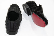 Men's Black Spiked Rhinestone Dress Loafer