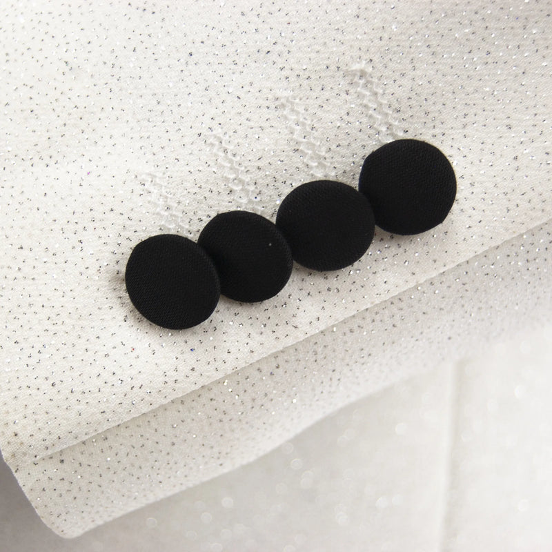 White Glitter 3-Piece Slim-Fit Tuxedo