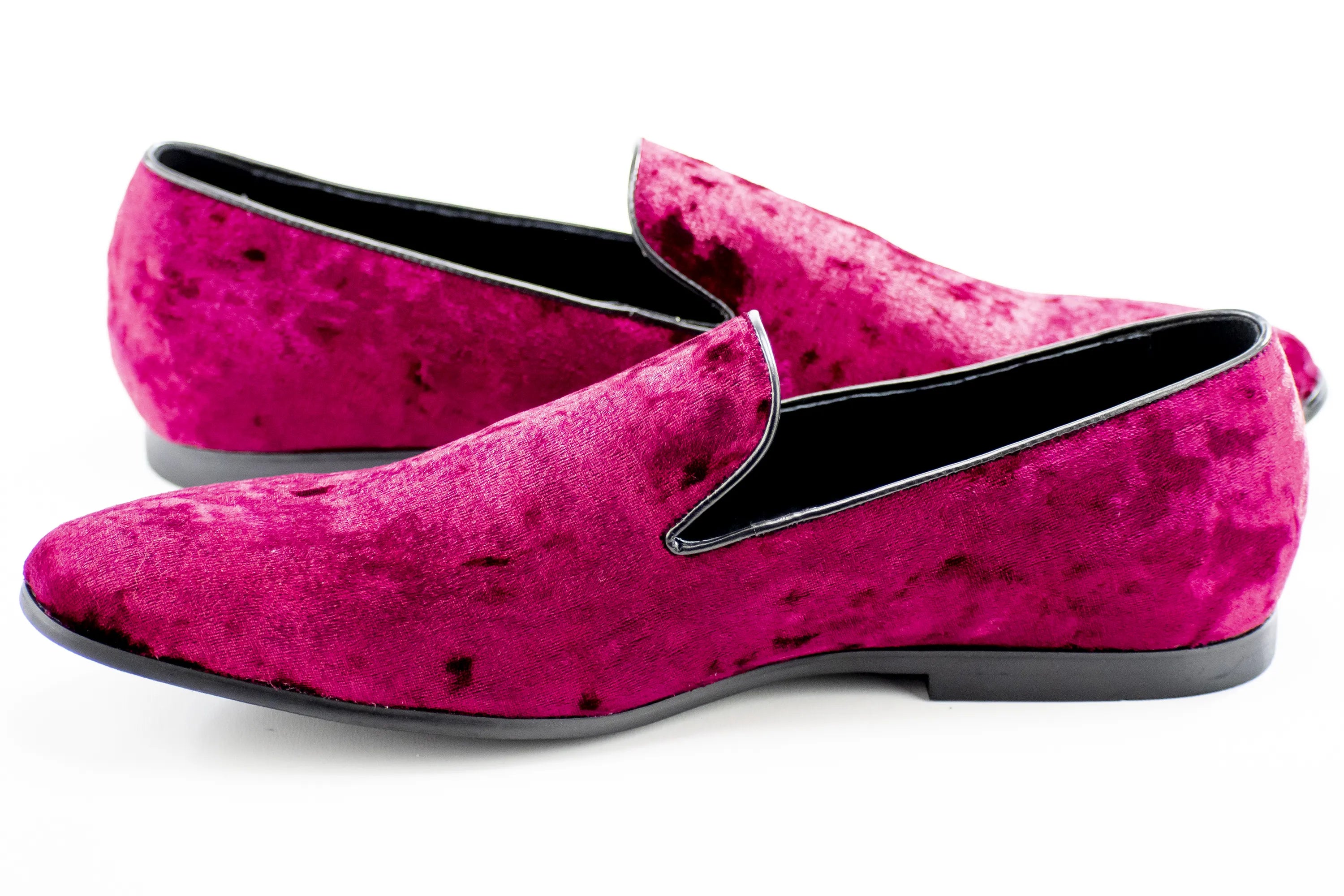 Burgundy Crushed Velvet Slip-On Loafer