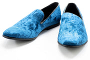 Men's Turquoise Blue Velvet Dress Loafer