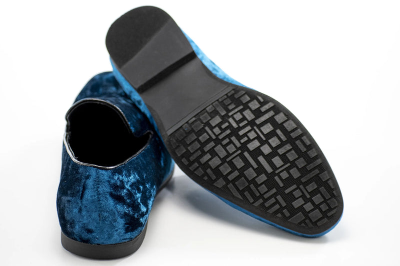 Men's Turquoise Blue Velvet Dress Loafer