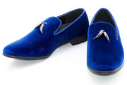 Men's Blue Velvet Slip On Dress Loafer