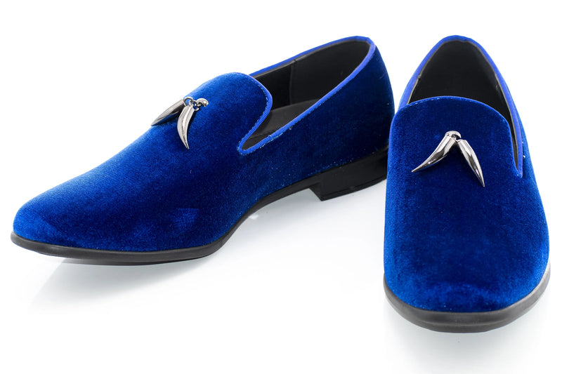 Men's Blue Velvet Slip On Dress Loafer