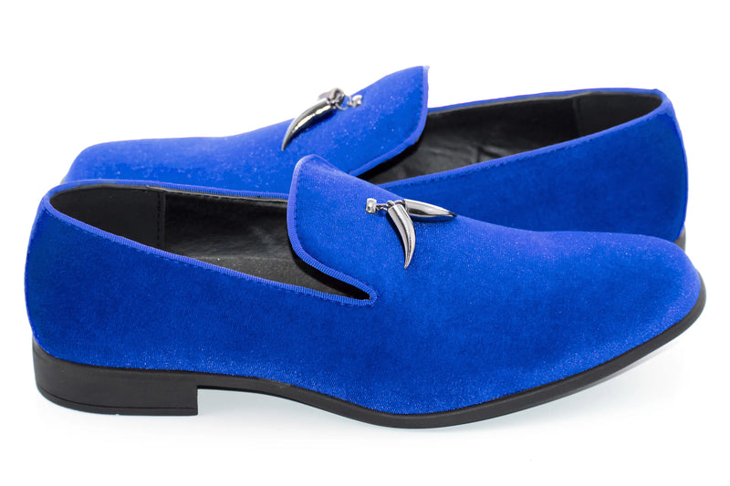Men's Blue Velvet Slip On Dress Loafer